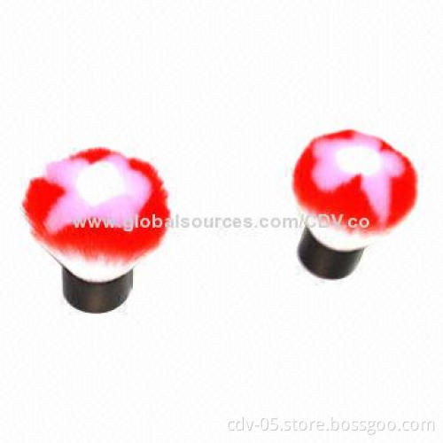Kabuki makeup brushes, made aluminum handle, double color synthetic hair in special pentagram shape